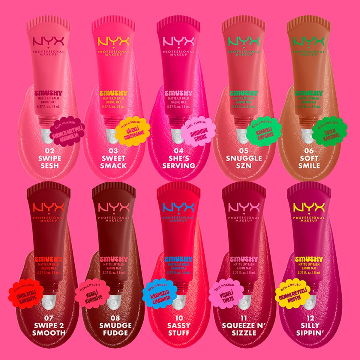 NYX NYX Nyx Professional Makeup Soft Matte Smushy Dudak Balmı Snuggle Szn 05 1 of 8