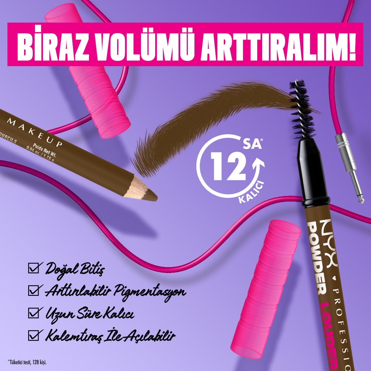  NYX NYX Nyx Professional Makeup Powder Louder Pudralı Kaş Kalemi 02 Taupe  1 of 8 