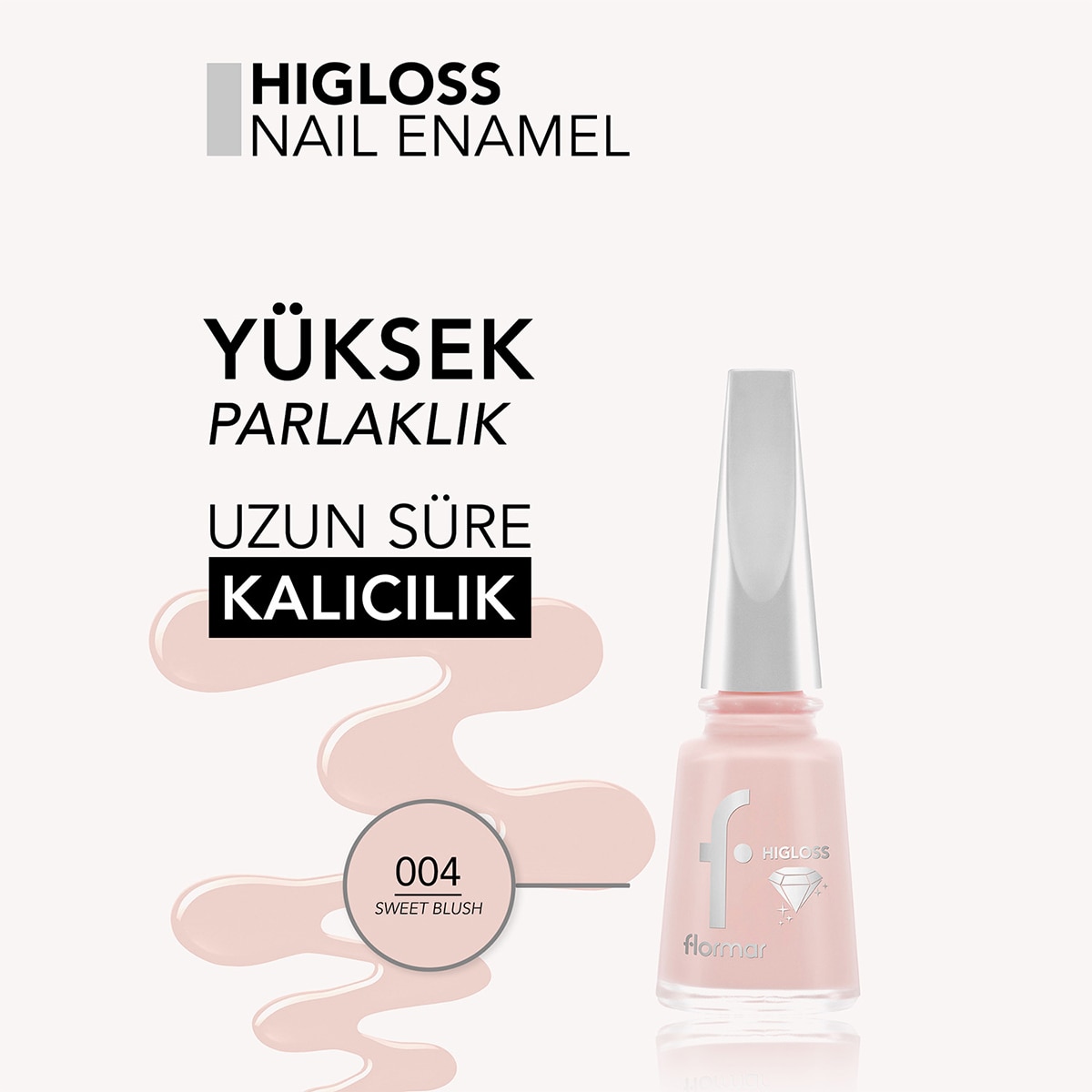 FLORMAR FLORMAR Flormar Higloss Oje Ne-004 Sweet Blush 1 of 5