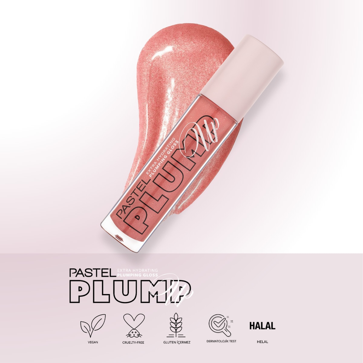  PASTEL PASTEL Pastel Plump Up Extra Hydrating Plumping Gloss Dolgunlaştıran Dudak Parlatıcısı 208 Shimmer Nude  1 of 8 