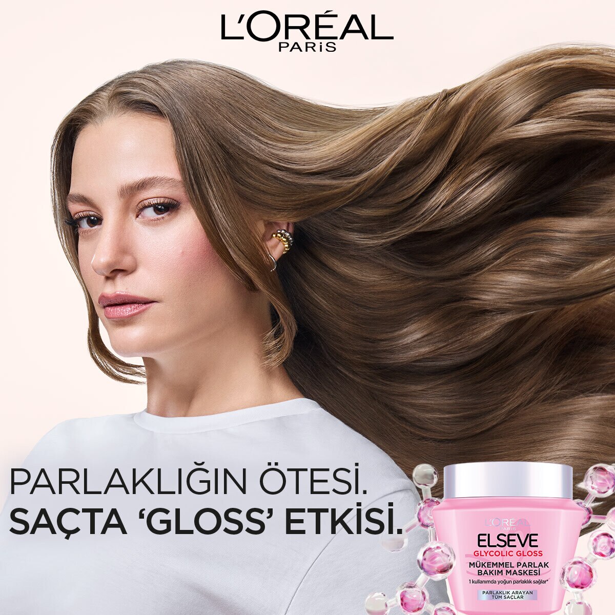 ELSEVE ELSEVE Elseve Glycolic Gloss Mükemmel Parlaklık Veren Saç Bakım Maskesi 300 ml 1 of 8