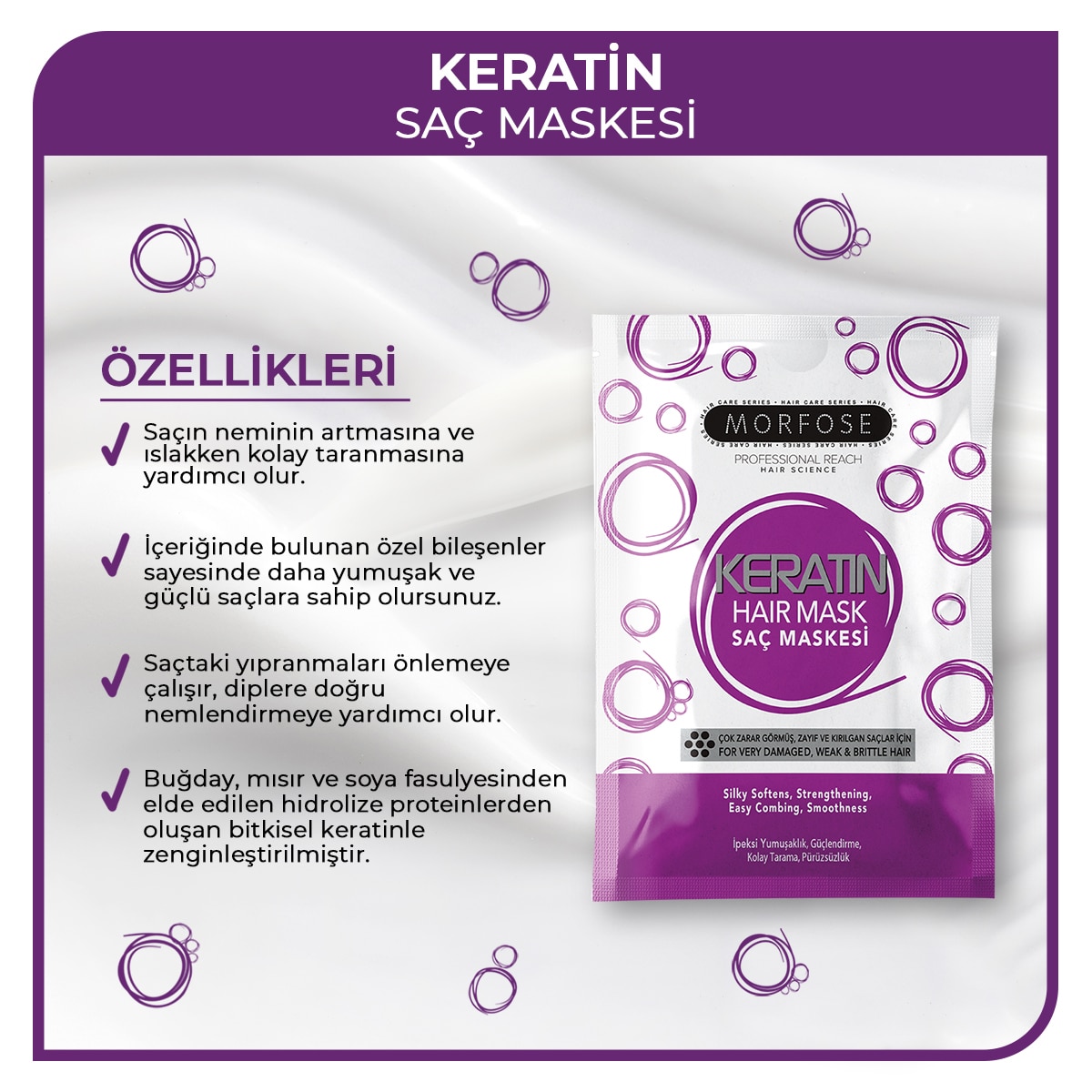 MORFOSE MORFOSE Morfose Keratin Saç Maskesi Seyahat Boy 25 ml 1 of 5