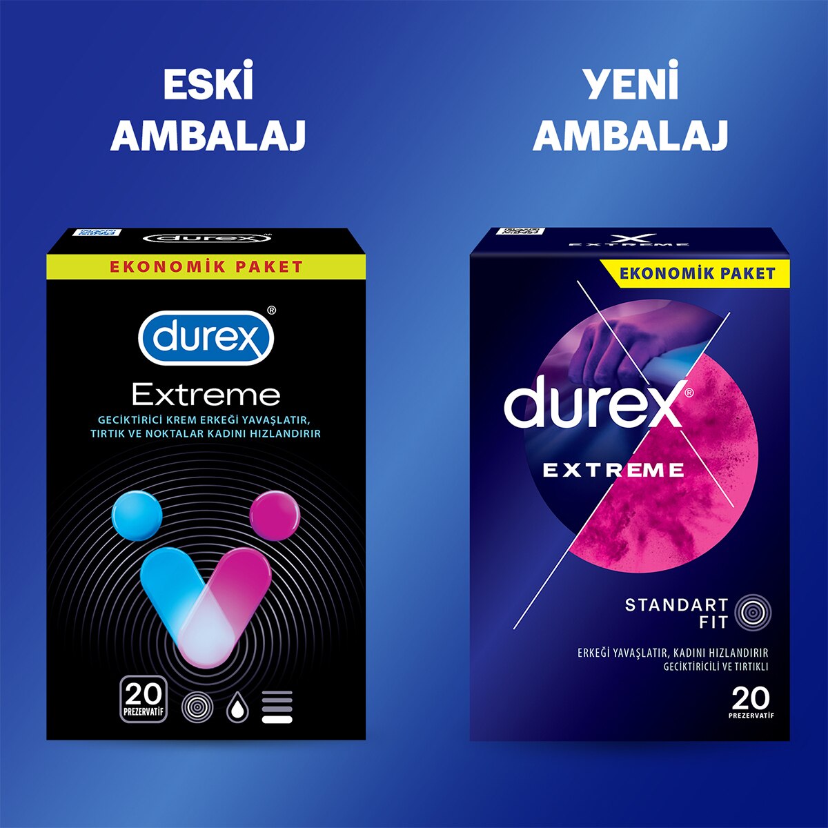  DUREX DUREX Durex Extreme Geciktiricili ve Tırtıklı Prezervatif 20'li  1 of 7 