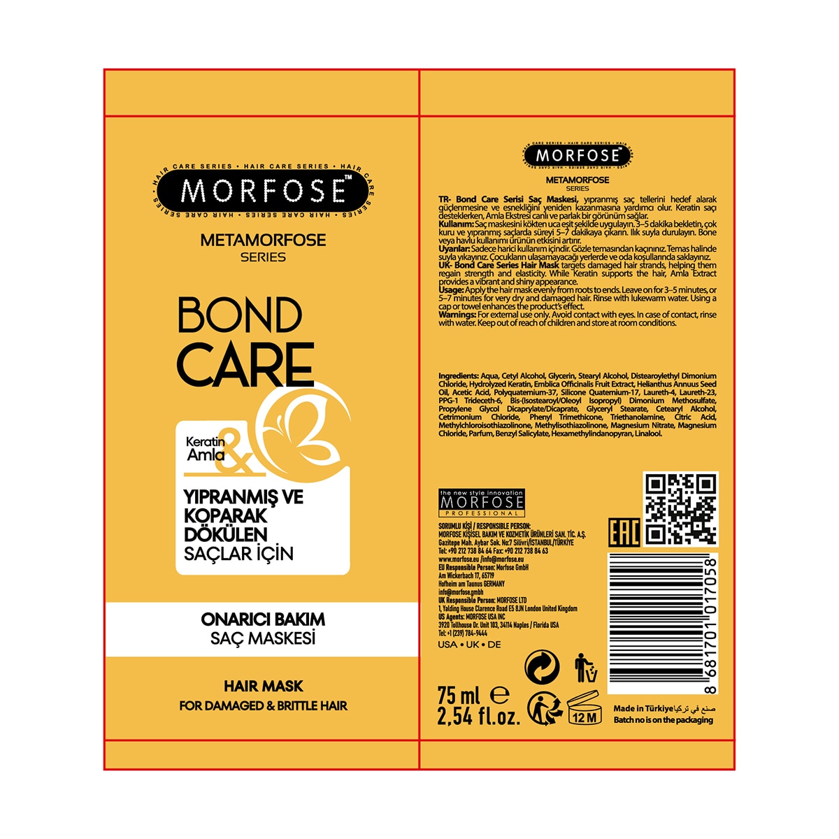  MORFOSE MORFOSE Morfose Metamorfose Onarıcı Saç Maskesi 75 ml  1 of 7 