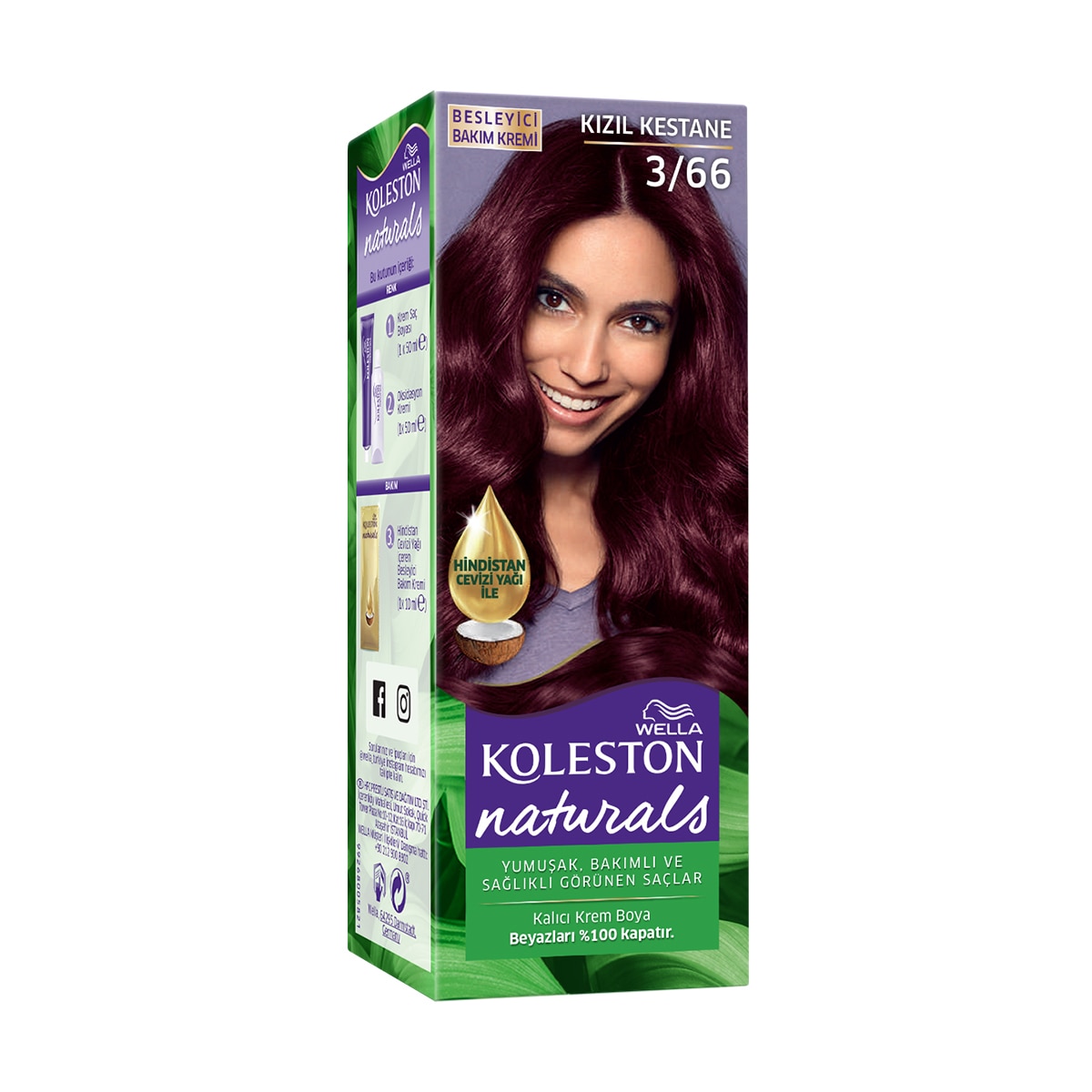  KOLESTON NATURALS KOLESTON NATURALS Wella Koleston Naturals Saç Boyası 3/66 Kızıl Kestane  1 of 1 