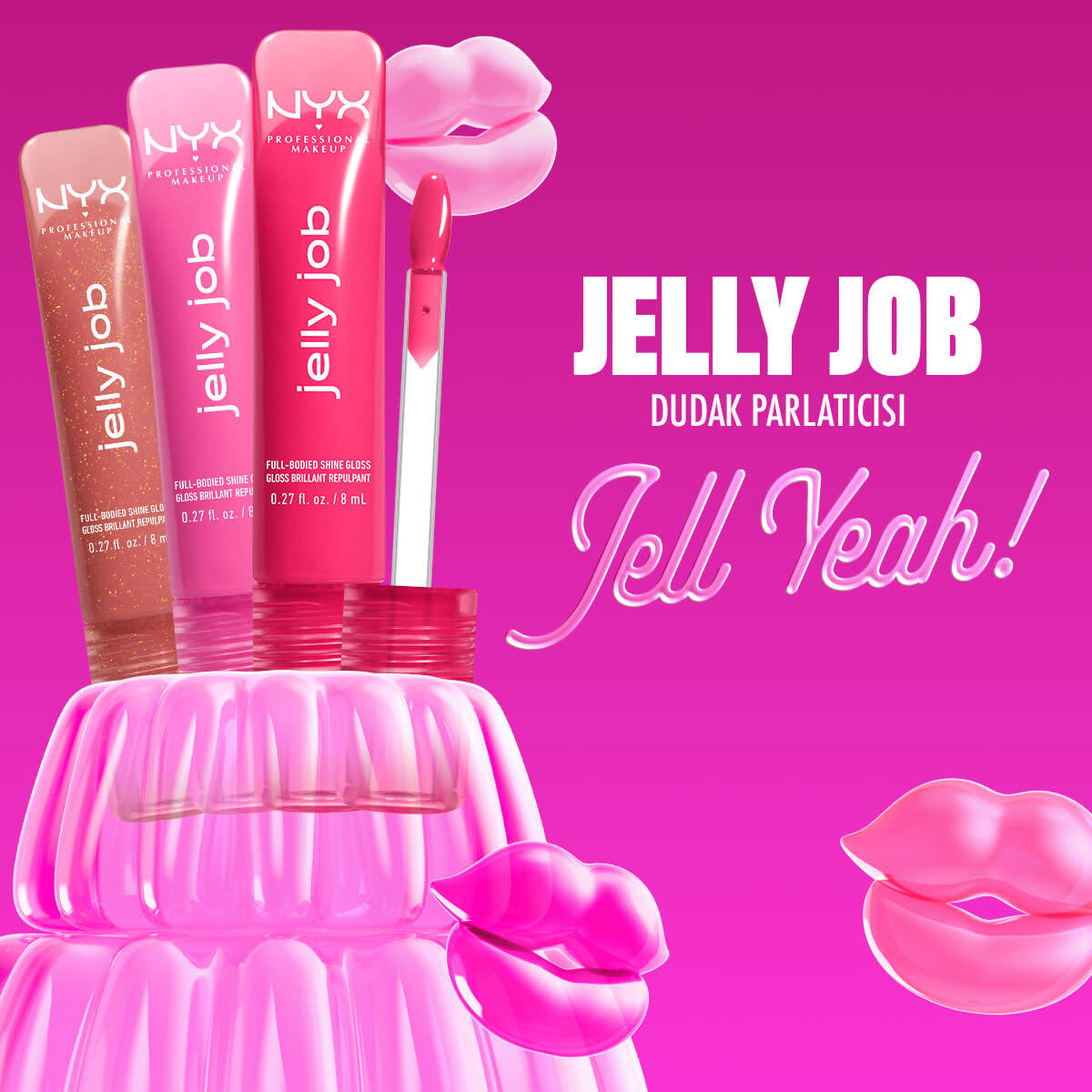  NYX NYX Nyx Professional Makeup Jelly Job Dudak Parlatıcısı Toast N Jelly  1 of 9 
