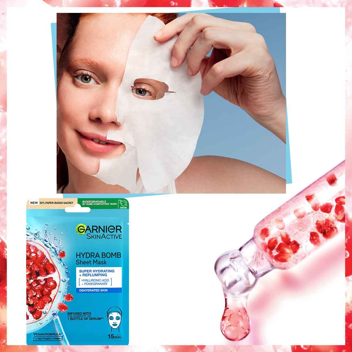GARNIER GARNIER Garnier Nem Bombası Kağıt Maske Nar Özü 1 of 4