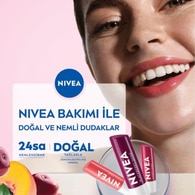 Nivea Dudak Bakım Kremi ve Dudak Parlatıcısı Şeftali 4,8 g 24 Saat Nem