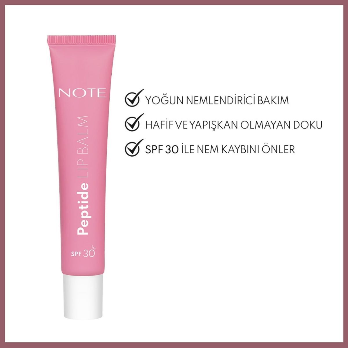 NOTE NOTE Note Peptide Glow SPF 30 Nemlendirici ve Parlatıcı Renkli Dudak Balmı Pink Sugar 03 1 of 4