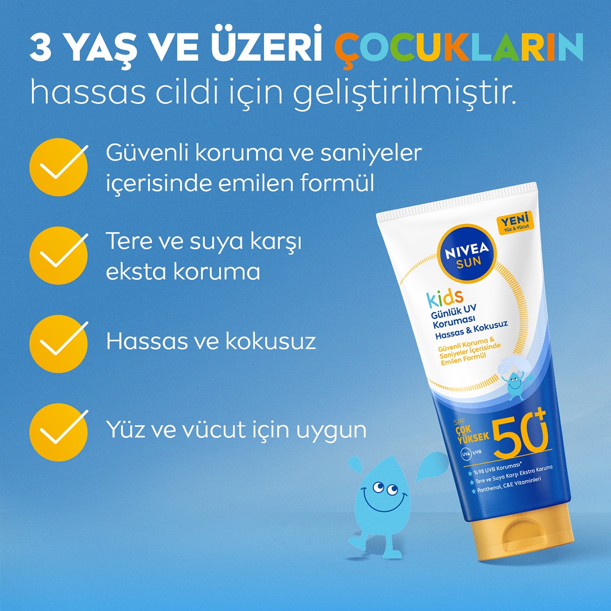  NIVEA SUN NIVEA SUN Nivea Sun Çocuk Günlük Koruma Vücut Güneş Koruyucu Losyon 100 ml  1 of 8 