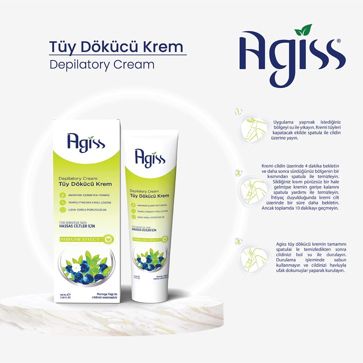  AGISS AGISS Agiss Hassas Ciltler Tüy Dökücü Krem 100 ml  1 of 3 