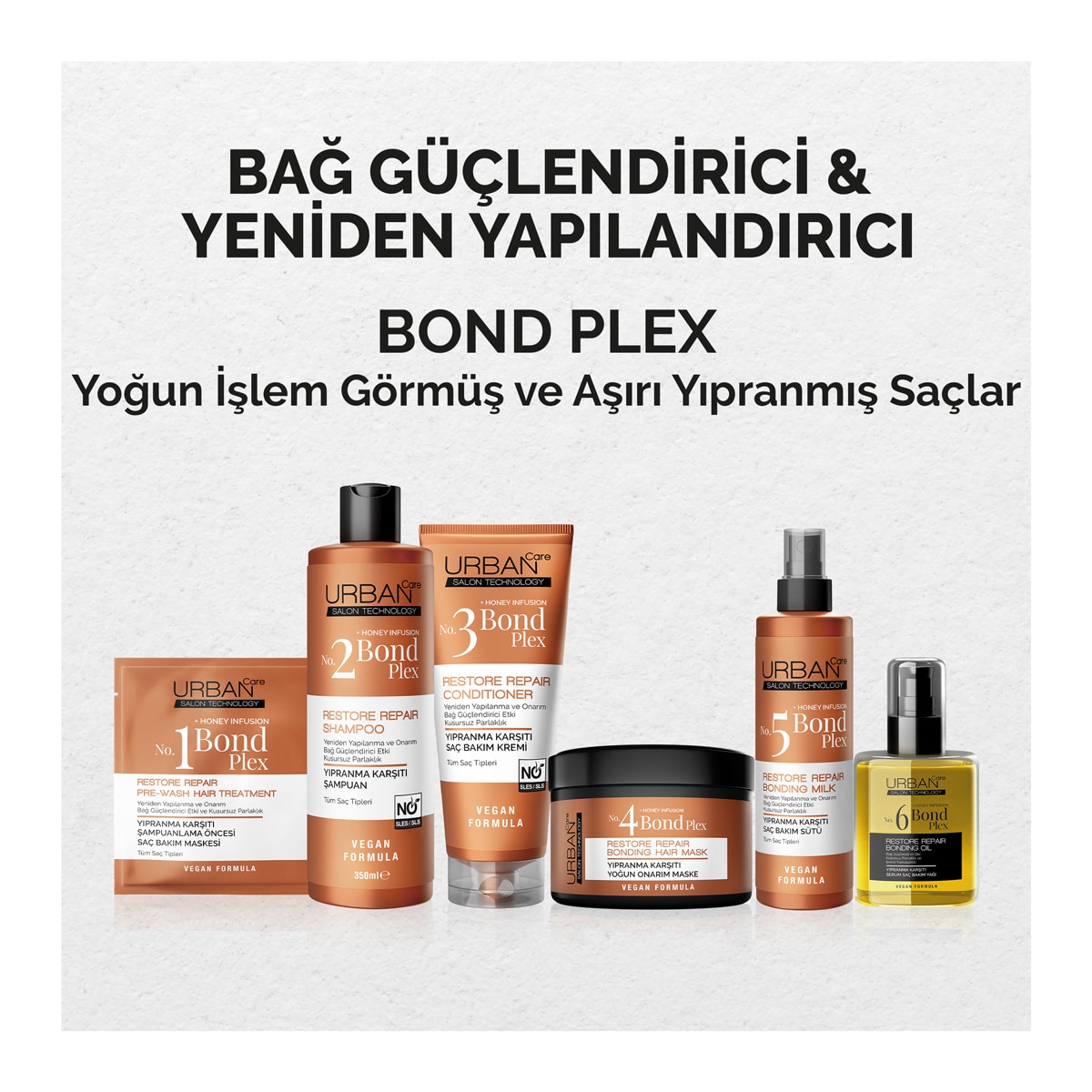 URBAN CARE URBAN CARE Urban Care No.1 Bond Plex Yıpranma Karşıtı Şampuanlama Öncesi Saç Bakım Maskesi 50 ml 1 of 6