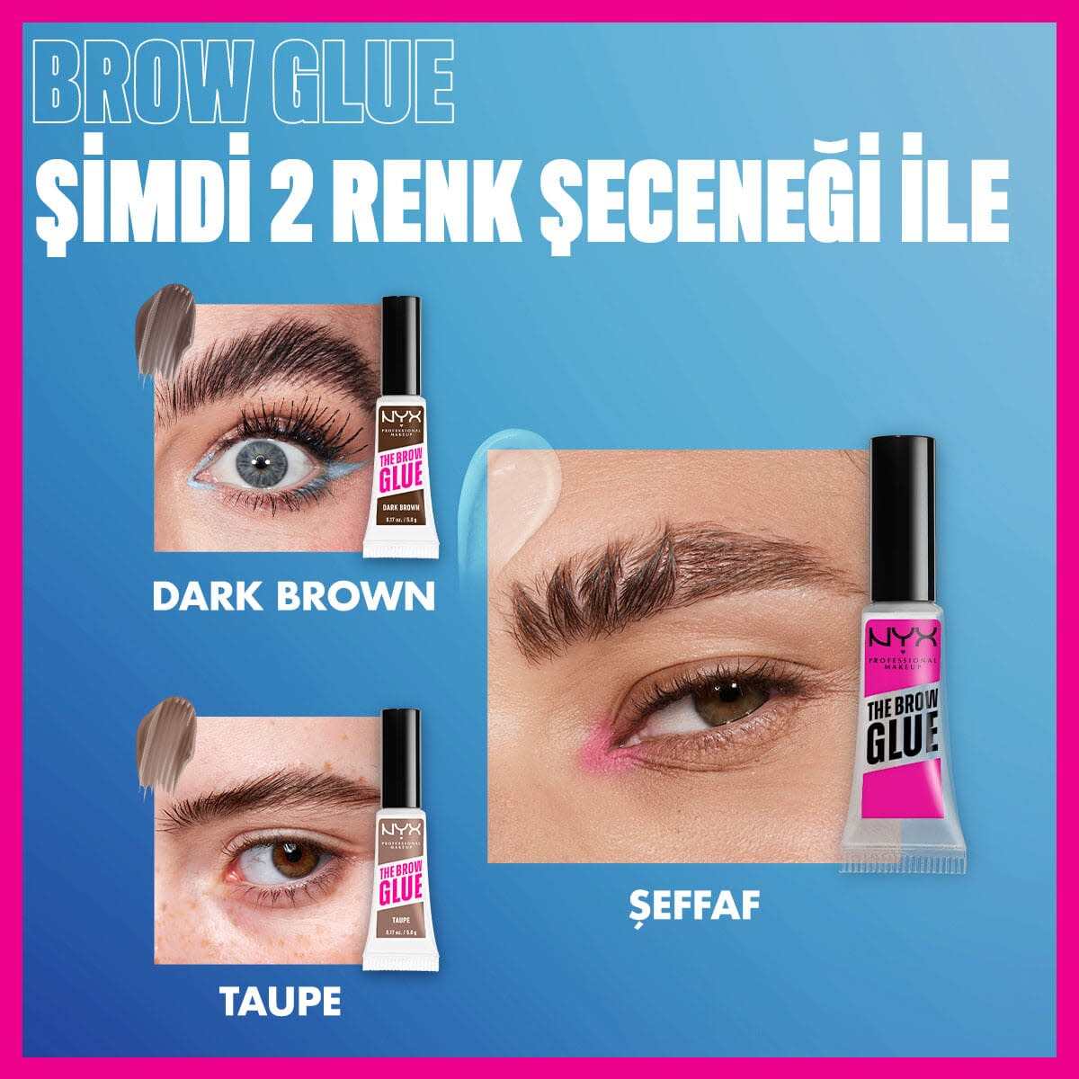  NYX NYX Nyx Professional Makeup The Brow Glue Instant Brow Styler Kaş Sabitleyici Maskara Taupe  1 of 6 