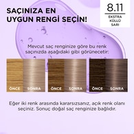 L'Oreal Paris Excellence Saç Boyası Ekstra Küllü Sarı 8.11