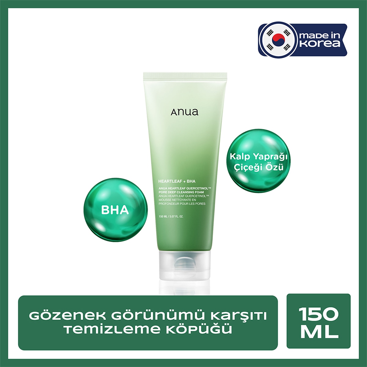 ANUA ANUA Anua Heartleaf Quercetinol Temizleme Köpüğü 150 ml 1 of 9