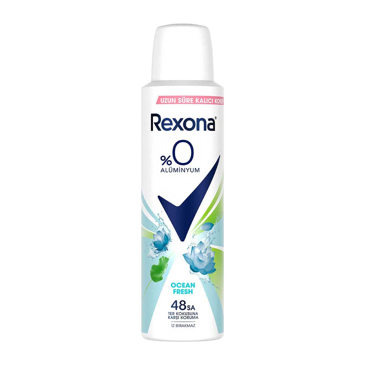 REXONA REXONA Rexona Kadın Sprey Deodorant Ocean Fresh %0 Alüminyum 48 Saat Ter Kokusuna Karşı Koruma 150 ml 1 of 8