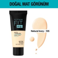 Maybelline New York Fit Me Mat & Poreless Fondöten No: 105 Natural Ivory