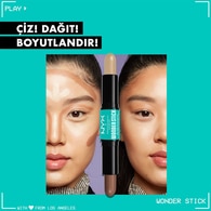 Nyx Professional Makeup Wonder Stick Çift Taraflı Krem Kontür & Aydınlatıcı Stick Light Medium