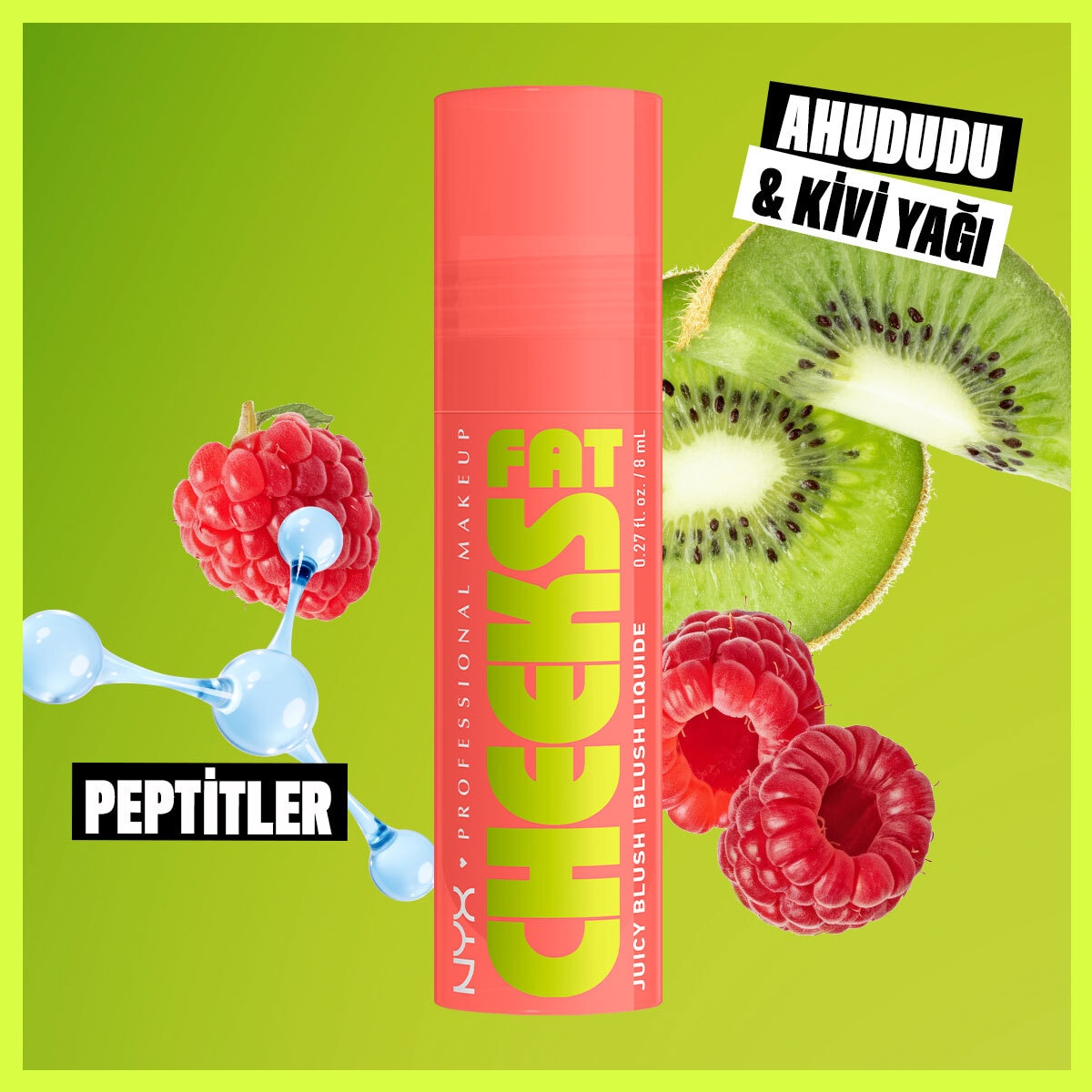  NYX NYX Nyx Professional Makeup Fat Cheeks Likit Allık Bouncin Berry  1 of 8 