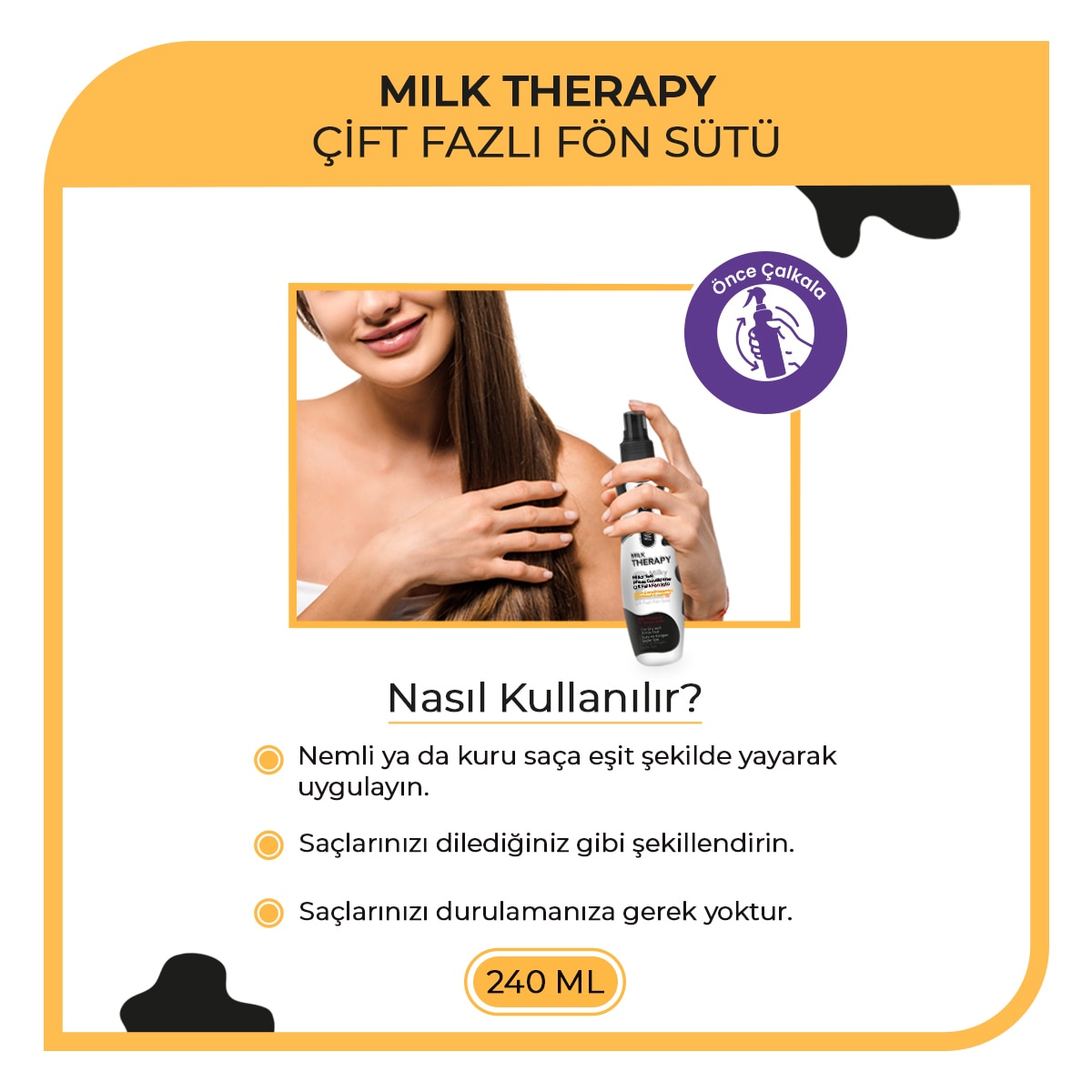  MORFOSE EXC. MORFOSE Morfose Milk Therapy Çift Fazlı Fön Sütü 240 ml  1 of 3 