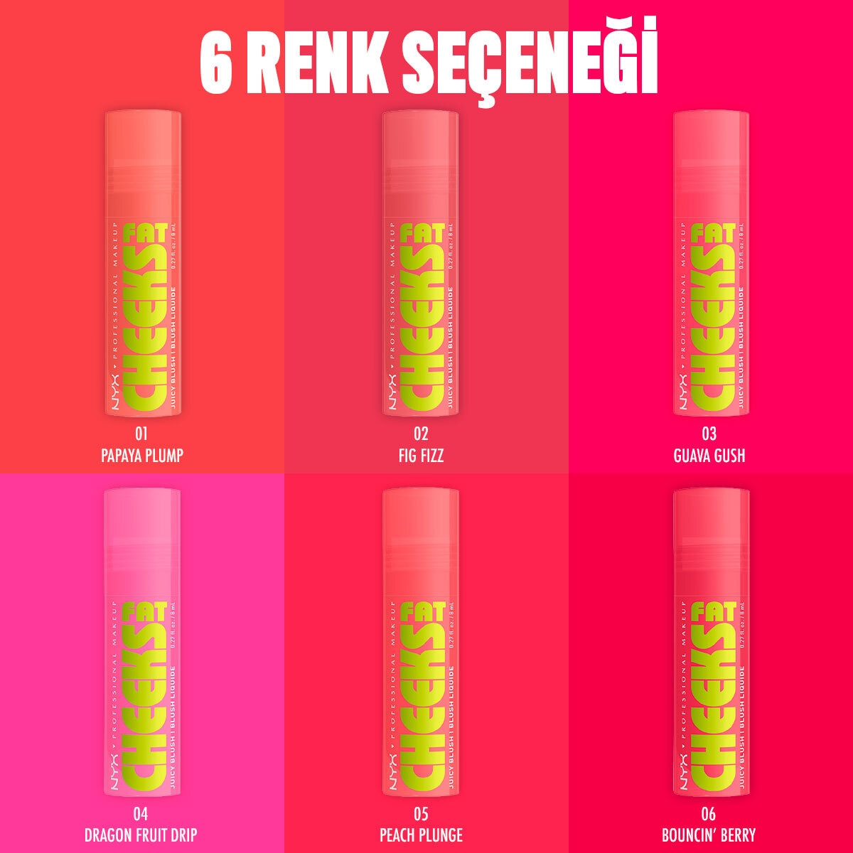  NYX NYX Nyx Professional Makeup Fat Cheeks Likit Allık Guava Gush  1 of 8 