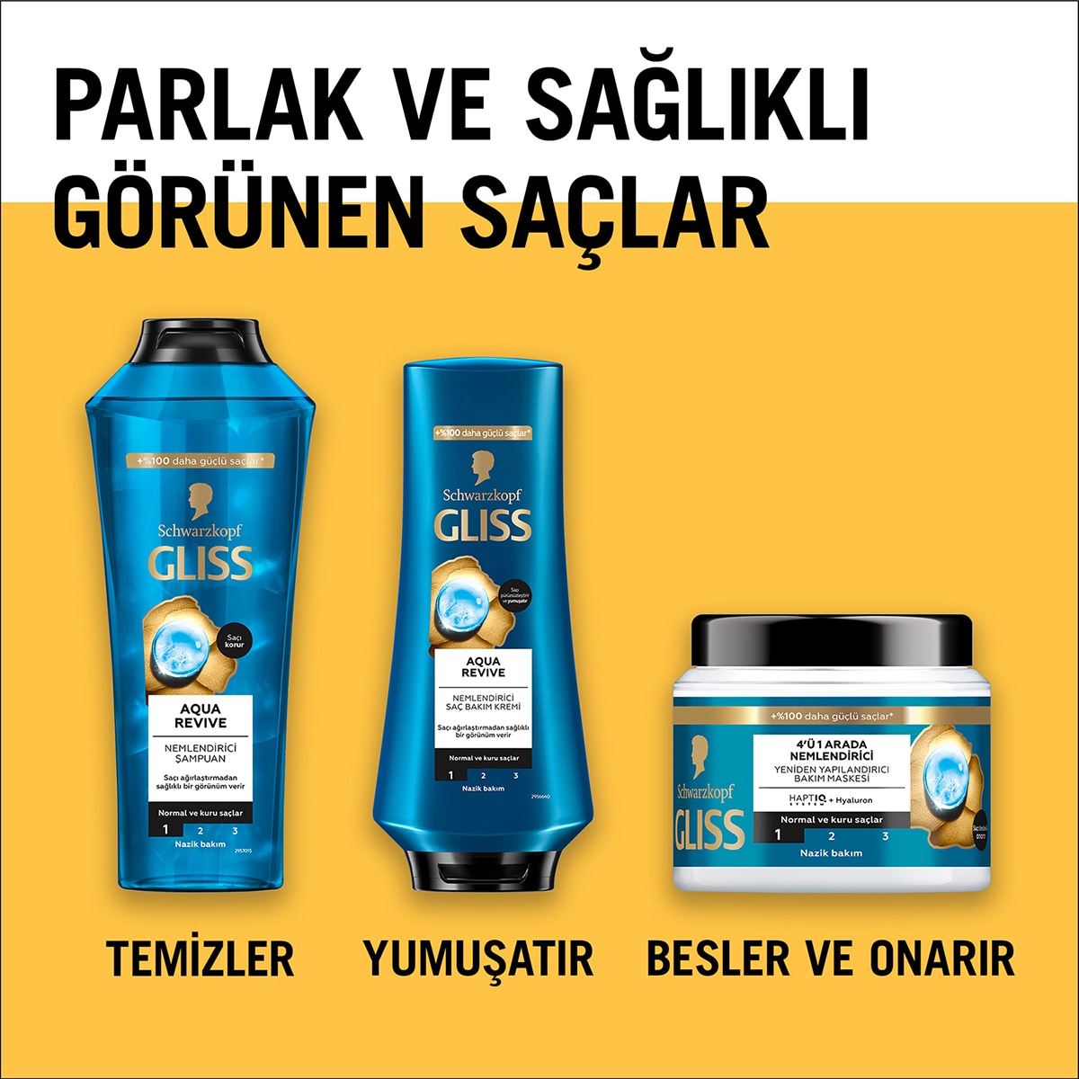  GLISS GLISS Gliss Aqua Revive Nemlendirici Şampuan Hyaluron ve Deniz Yosunu Özü ile 400 ml  1 of 7 
