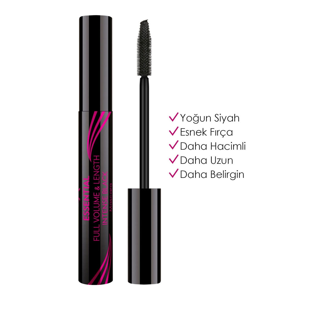 GOLDEN ROSE GOLDEN ROSE Golden Rose Essential Ekstra Hacim ve Uzunluk Veren Siyah Maskara 1 of 5