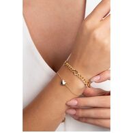 Volenia Altın Renk 2'li Kalp Ve Zincir Model Bileklik