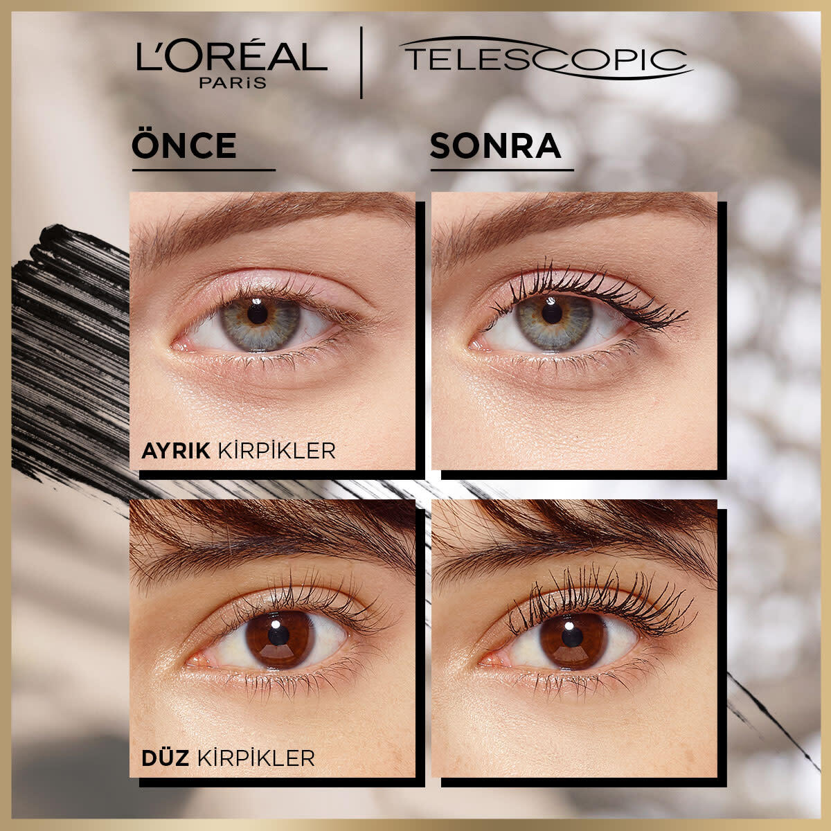  LOREAL PARIS LOREAL PARIS L'Oreal Paris Telescopic Suya Dayanıklı Maskara Siyah  1 of 9 