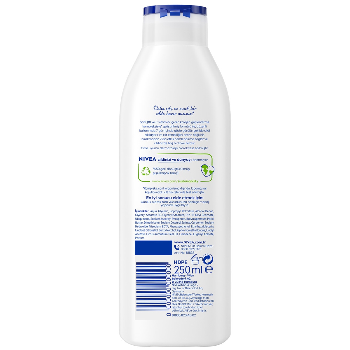  NIVEA BODY NIVEA BODY NIVEA Q10 Sıkılaştırıcı ve Nemlendirici Vücut Bakım Losyonu 250ml, C Vitamini  1 of 7 