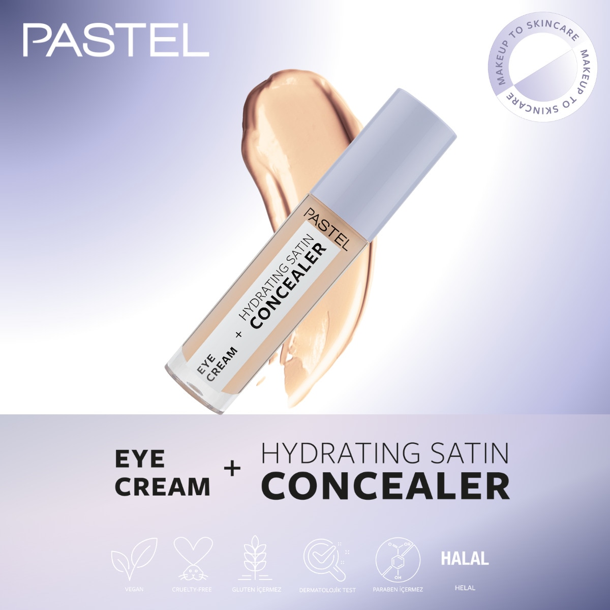  PASTEL PASTEL Pastel Make Up To Skin Care Hydrating Göz Altı Kapatıcısı ve Göz Kremi 63 Milkshake  1 of 10 