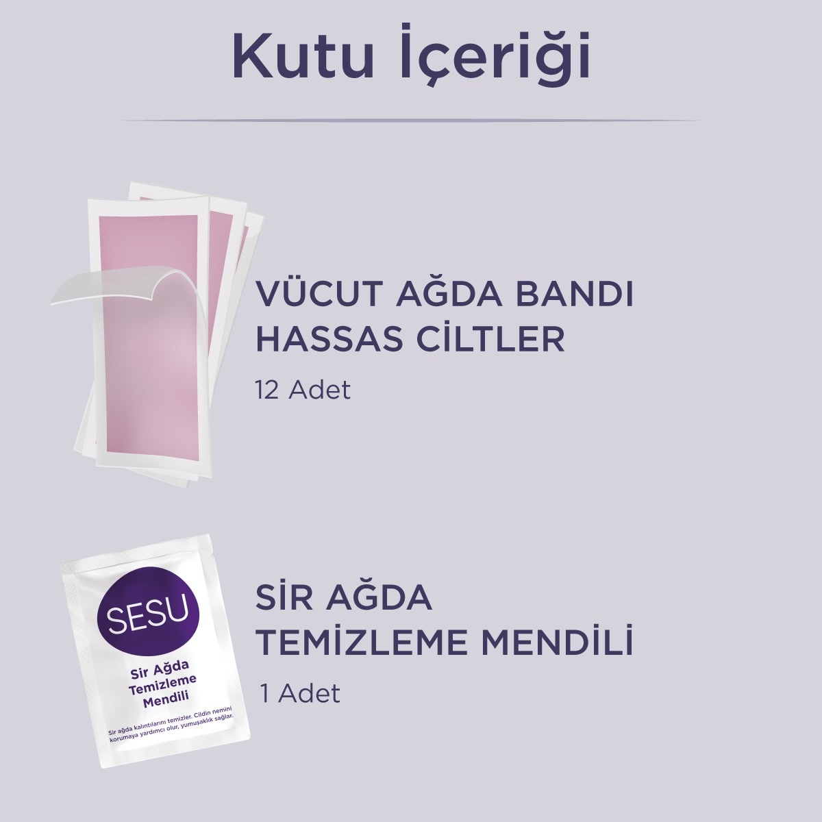  undefined SESU Sesu Hassas Vücut Ağda Bandı 12 Adet  1 of 8 