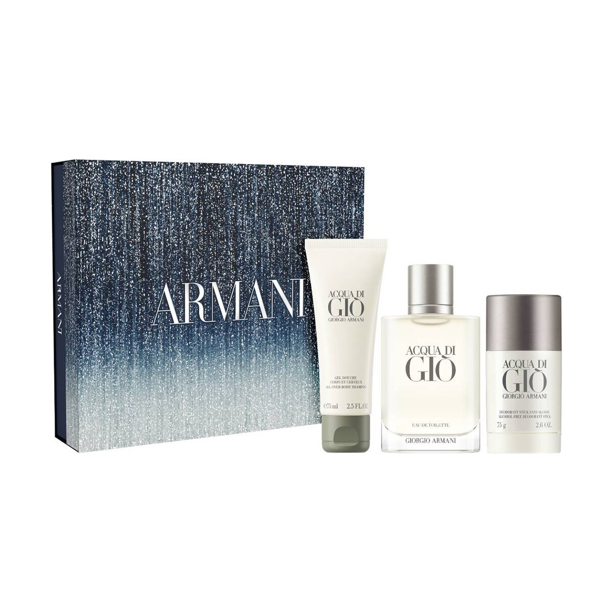 G ARMANI G ARMANI Giorgio Armani Acqua Di Gio Erkek Parfüm Set EDT 100 ml + Duş Jeli 75 ml + Deodorant Stick 75 g 1 of 1 Giorgio Armani Acqua Di Gio Erkek Parfüm Set EDT 100 ml + Duş Jeli 75 ml + Deodorant Stick 75 g