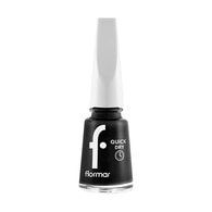 FLORMAR FLORMAR Flormar Quick Dry Hızlı Kuruyan İnce Yapılı & Parlak Bitişli Oje No: QD 10 Black Minimalism 1 of 4