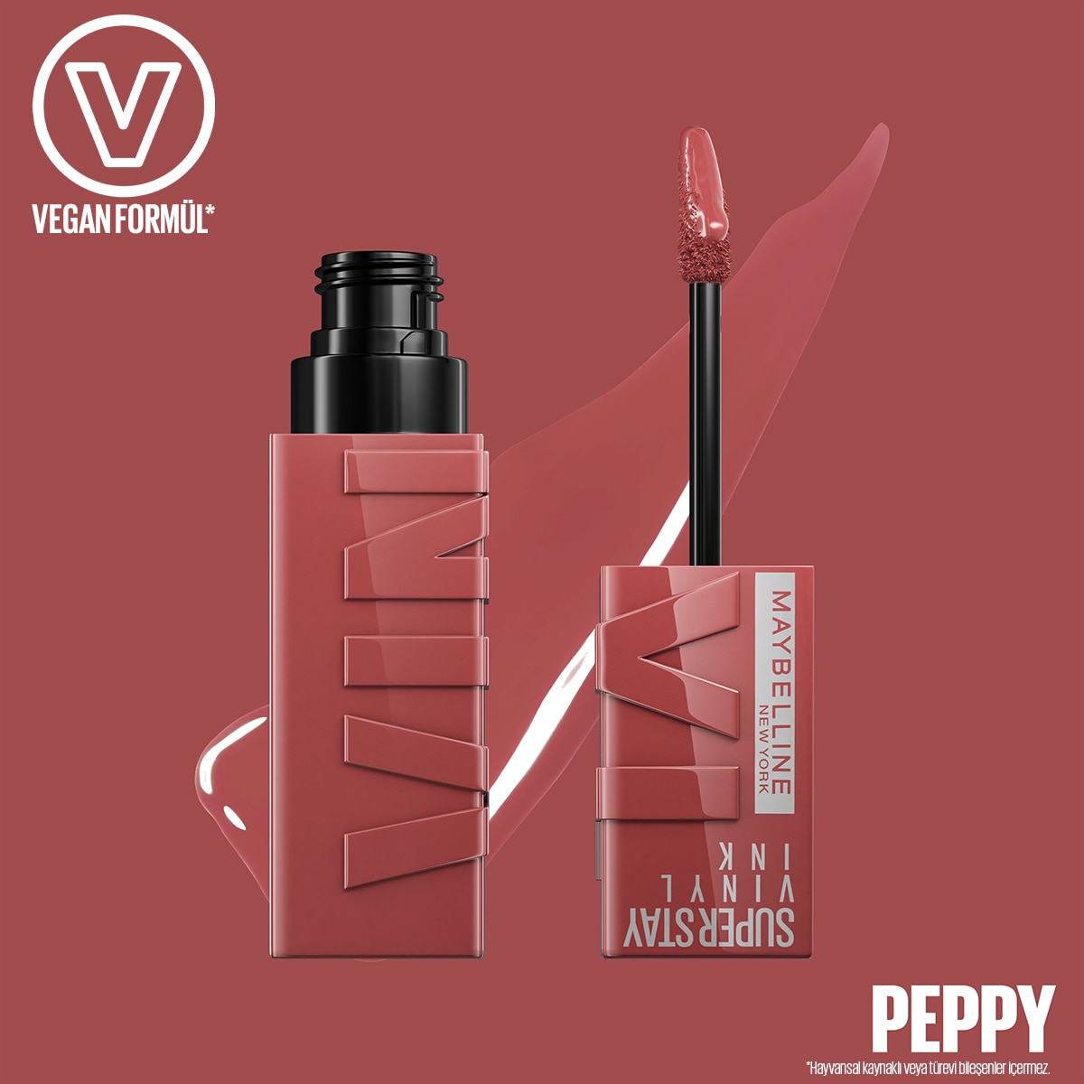  MAYBELLINE MAYBELLINE Maybelline New York Super Stay Vinyl Ink Likit Parlak Ruj 115 Peppy  1 of 6 