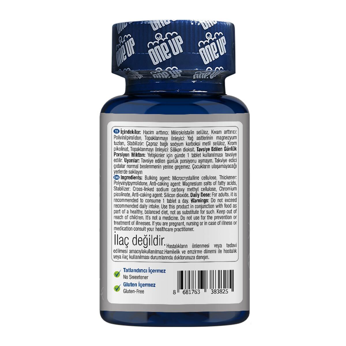 ONE UP ONE UP One Up Krom Pikolinat 200 Mcg 90 Tablet 1 of 3