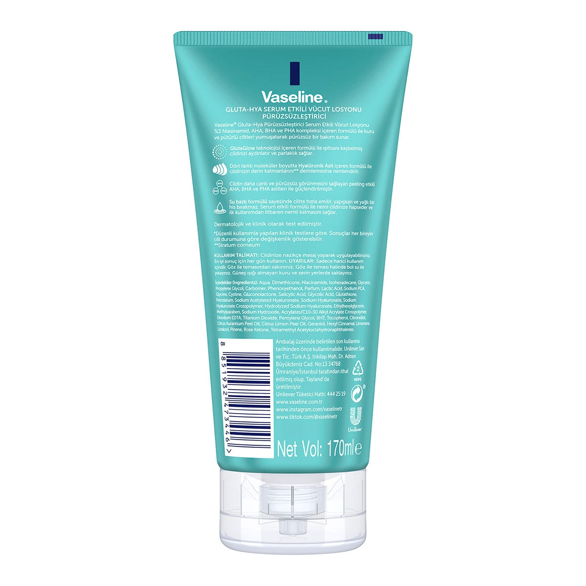  VASELINE VASELINE Vaseline Gluta-Hya Serum Etkili Vücut Losyonu Pürüzsüzleştirici 170 ml  1 of 7 