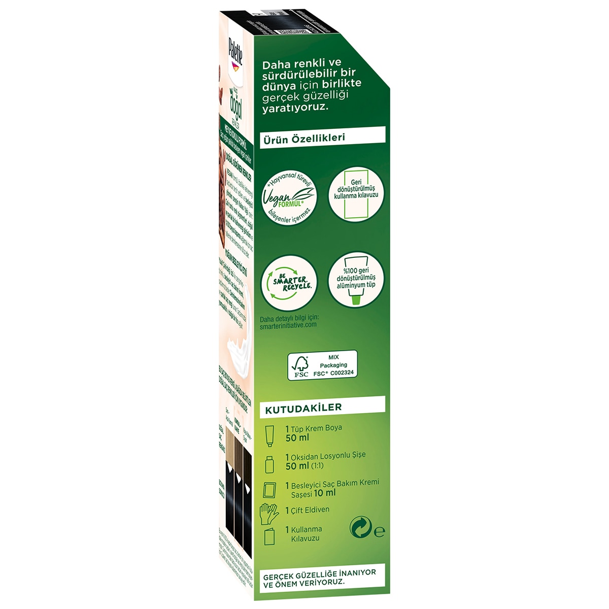  PALETTE NATURAL COLORS PALETTE NATURAL COLORS Palette Kalıcı Doğal Renkler Saç Boyası 1-1 Gece Mavisi  1 of 10 