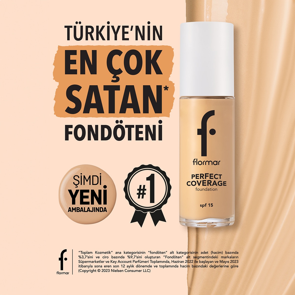  FLORMAR FLORMAR Flormar Perfect Coverage Yoğun Pigmentli SPF15 Fondöten No: 102  1 of 9 