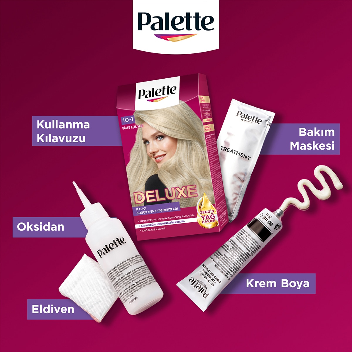  PALETTE PALETTE Palette Deluxe Saç Boyası 10-1 Küllü Açık Sarı  1 of 10 