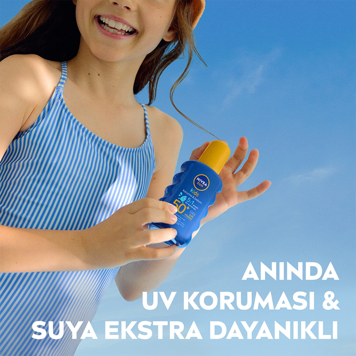  NIVEA SUN NIVEA SUN Nivea Sun SPF50+ Koruma & Bakım Çocuk Vücut Güneş Kremi Sprey 200 ml  1 of 8 