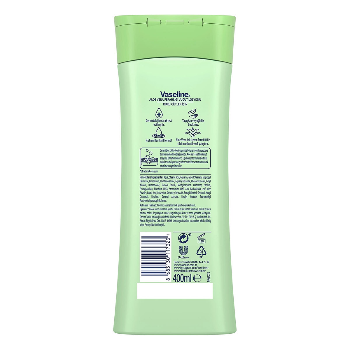  VASELINE VASELINE Vaseline Aloe Vera Ferahlığı Vücut Losyonu 400 ml  1 of 10 