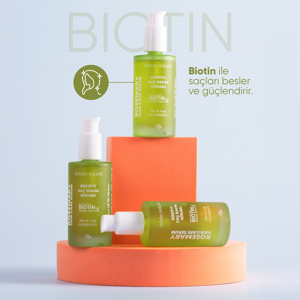  BADE NATURAL BADE NATURAL Bade Natural Saç Serumu Biberiye Dökülme Karşıtı 50 ml  1 of 7 