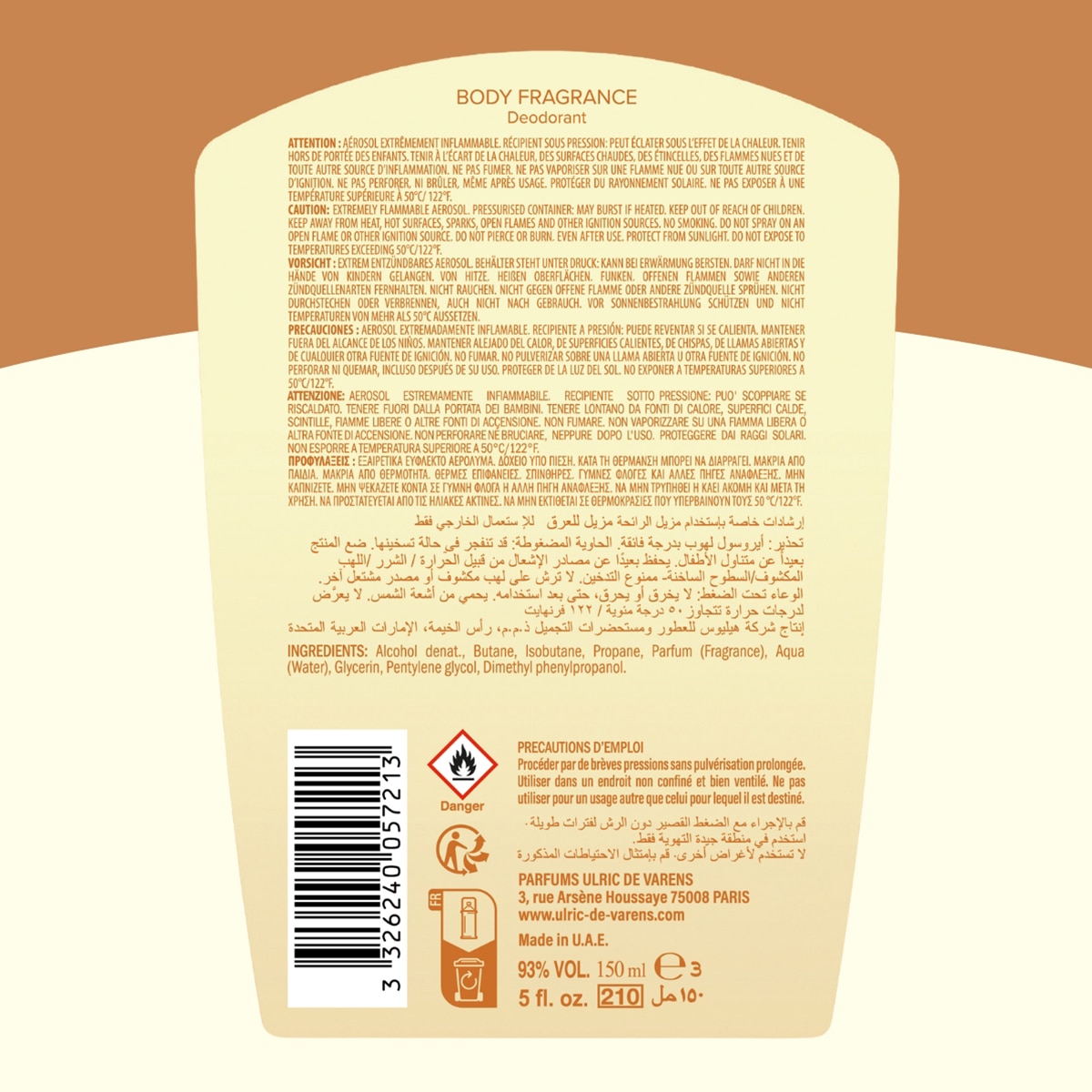  UDV UDV Ulric de Varens Sweet Vanille Caramel Kadın Body Fragrance Deodorant 150 ml  1 of 5 