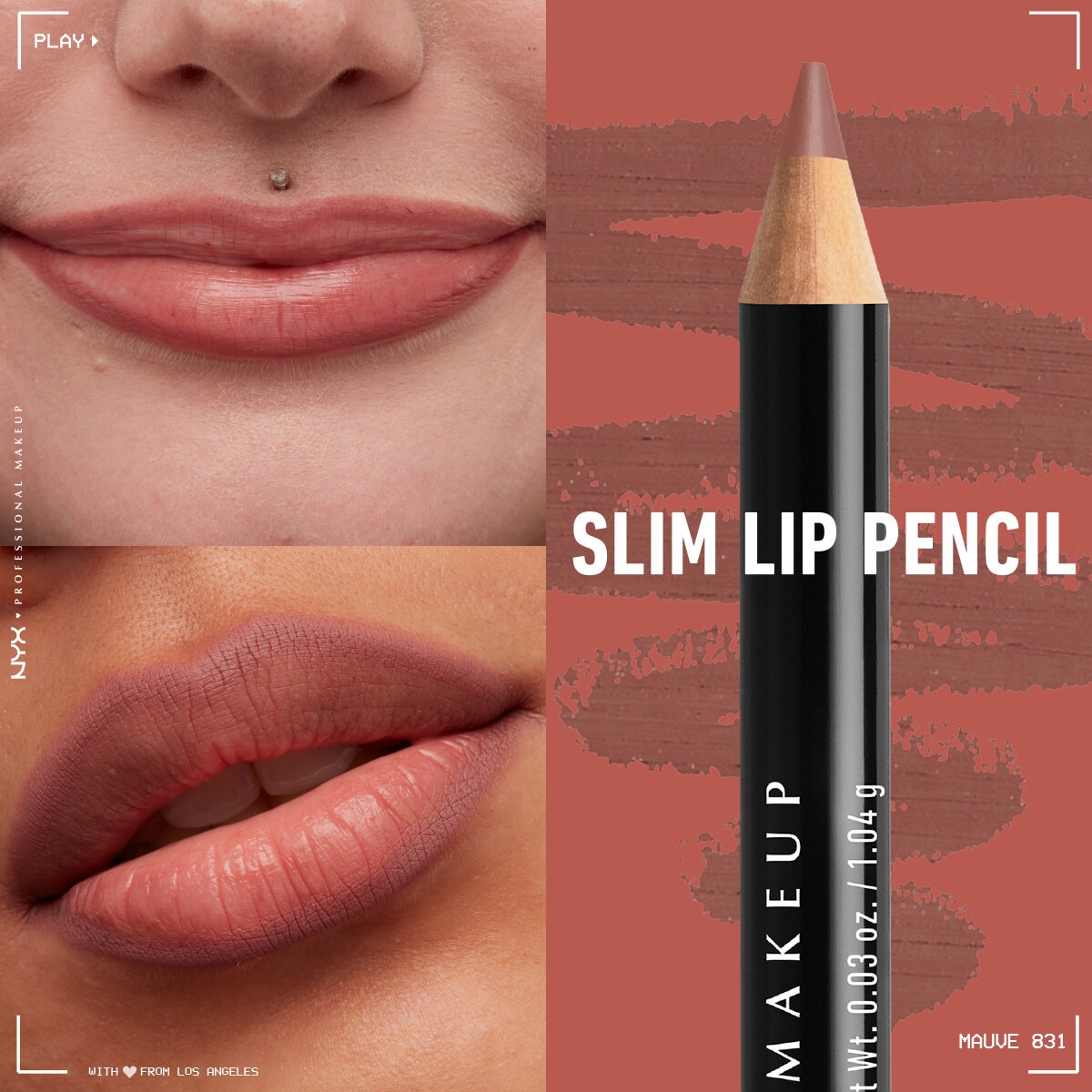  NYX NYX Nyx Professional Makeup Slim Lip Kalem Mauve  1 of 5 