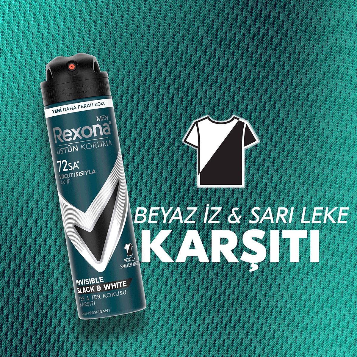  REXONA REXONA Rexona Men Erkek Sprey Deodorant Invisible Black & White 72 Saat Kesintisiz Üstün Koruma 150 ml  1 of 9 