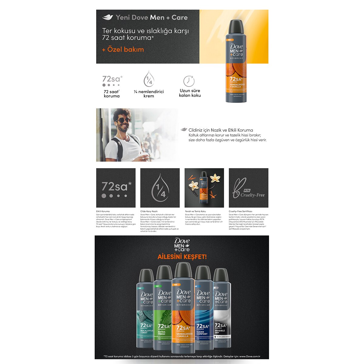  DOVE DOVE Dove Men Sandalwood & Vanilya Deodorant 150 ml  1 of 10 