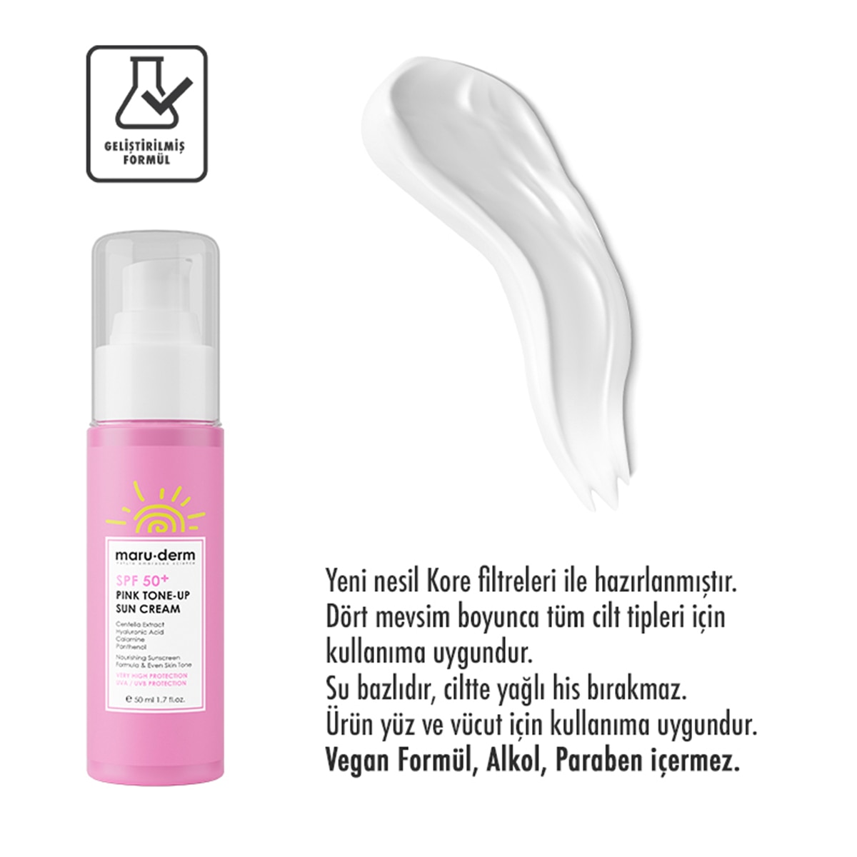  MARUDERM MARUDERM Maruderm SPF+ 50 Pembe Ton Eşitleyici Yüz Güneş Kremi 50 ml  1 of 4 