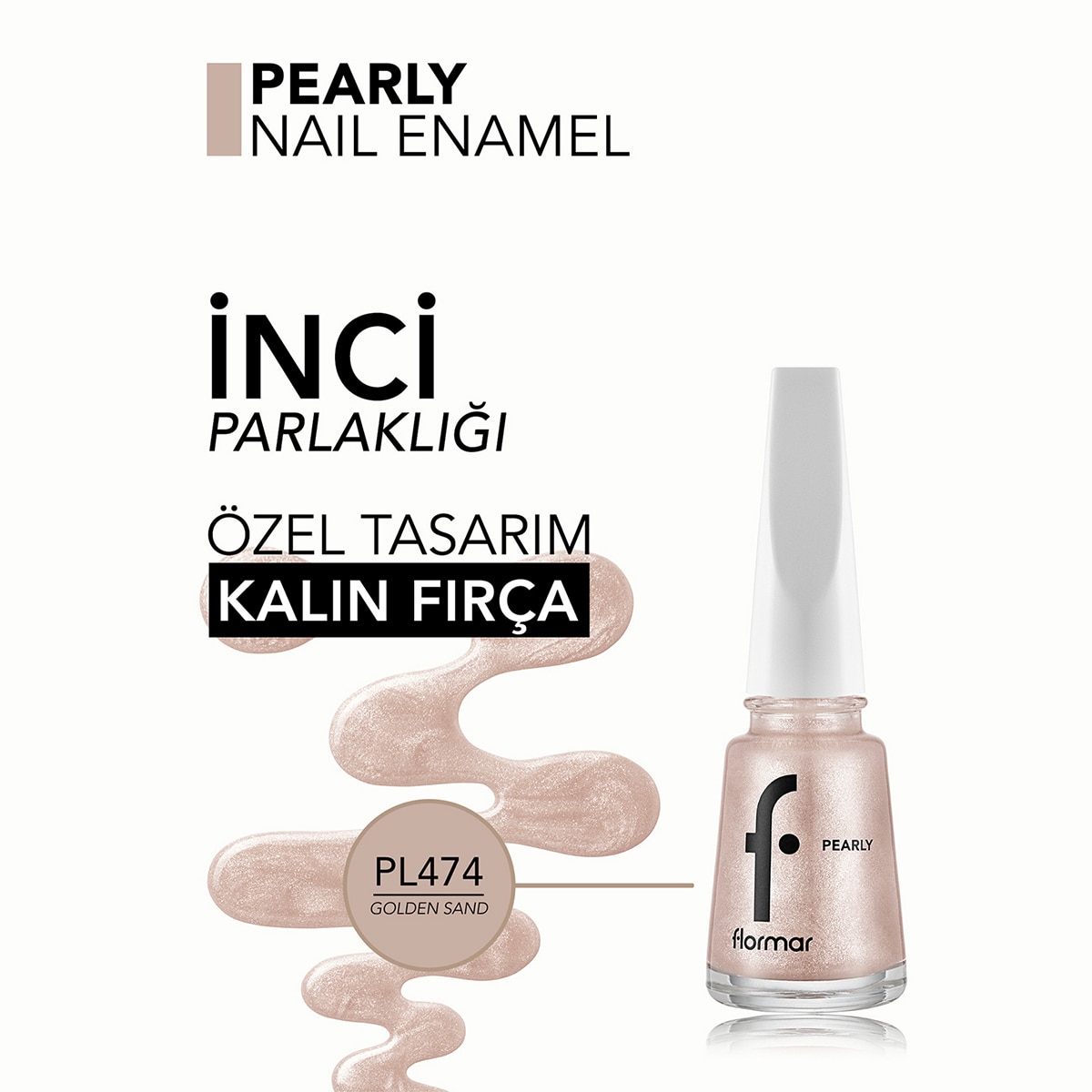  FLORMAR FLORMAR Flormar Pearly Oje No: 474-Golden Sand  1 of 5 