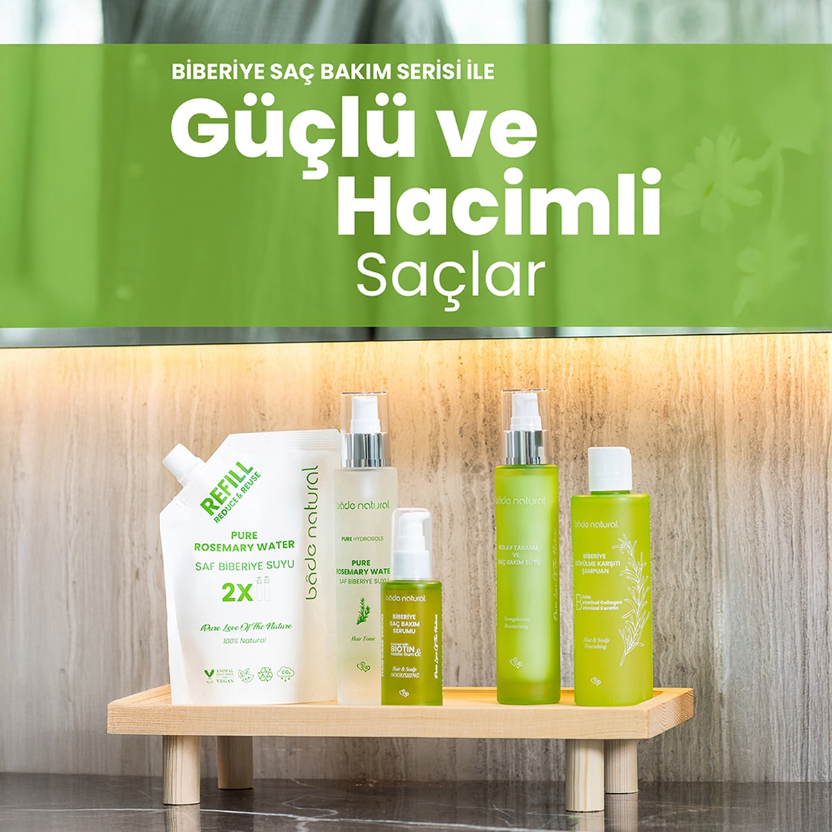  undefined BADE NATURAL EXC. Bade Natural Saç Bakım Sütü Biberiye 100 ml  1 of 8 
